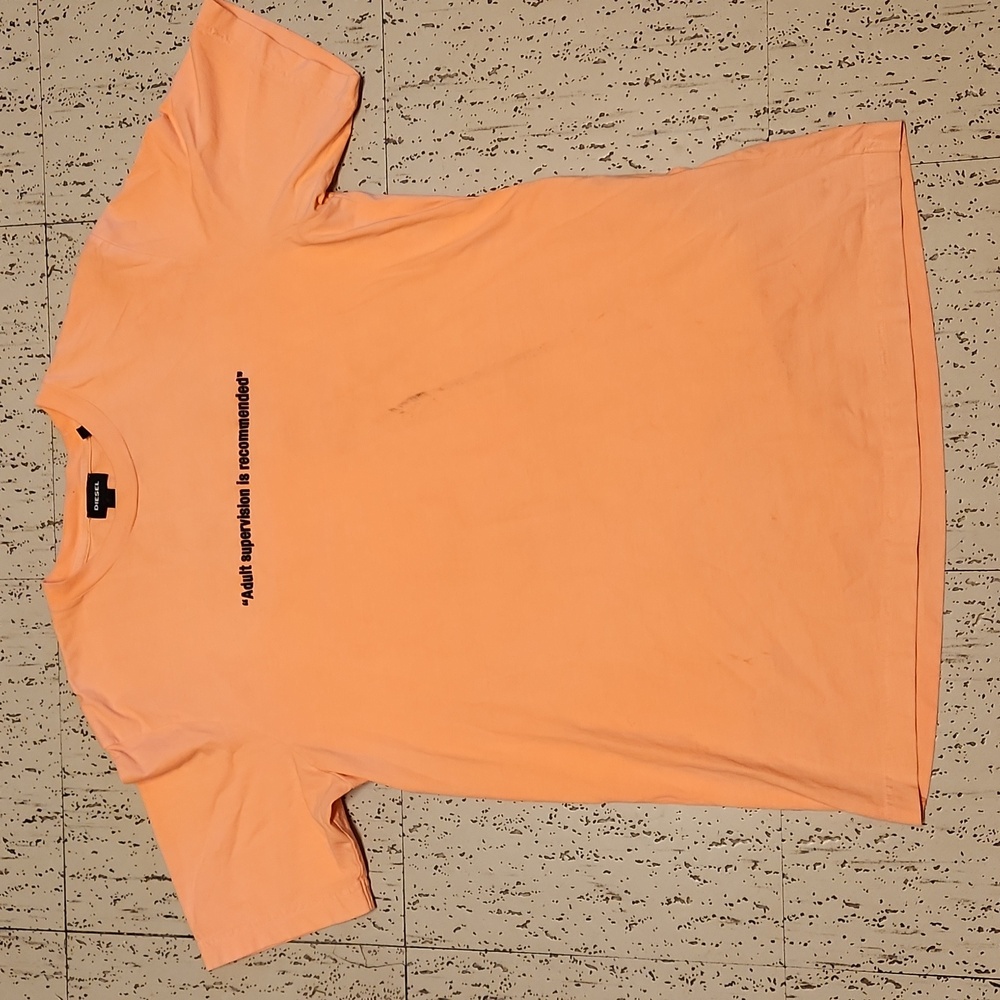 Diesel Peach Pink Adult Supervision Spellout Crewneck T-Shirt